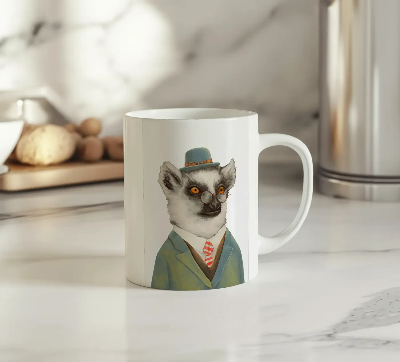 Lemur ceramic mug by Animal Crew