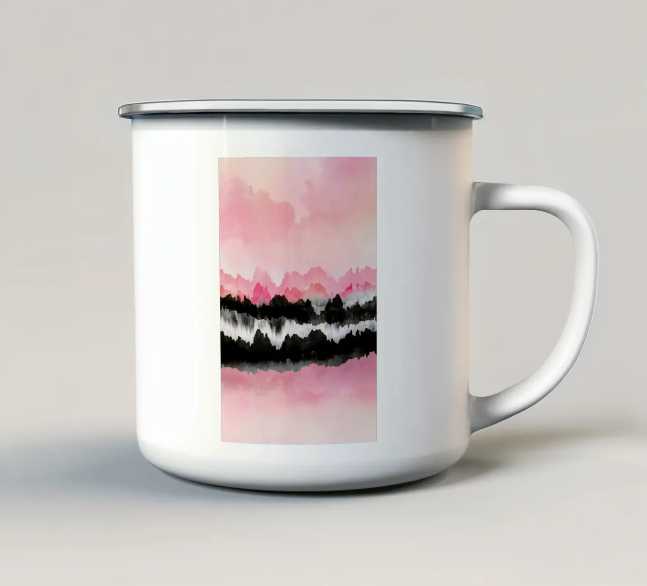 Pink Mountains tazza in smalto da Elisabeth Fredriksson