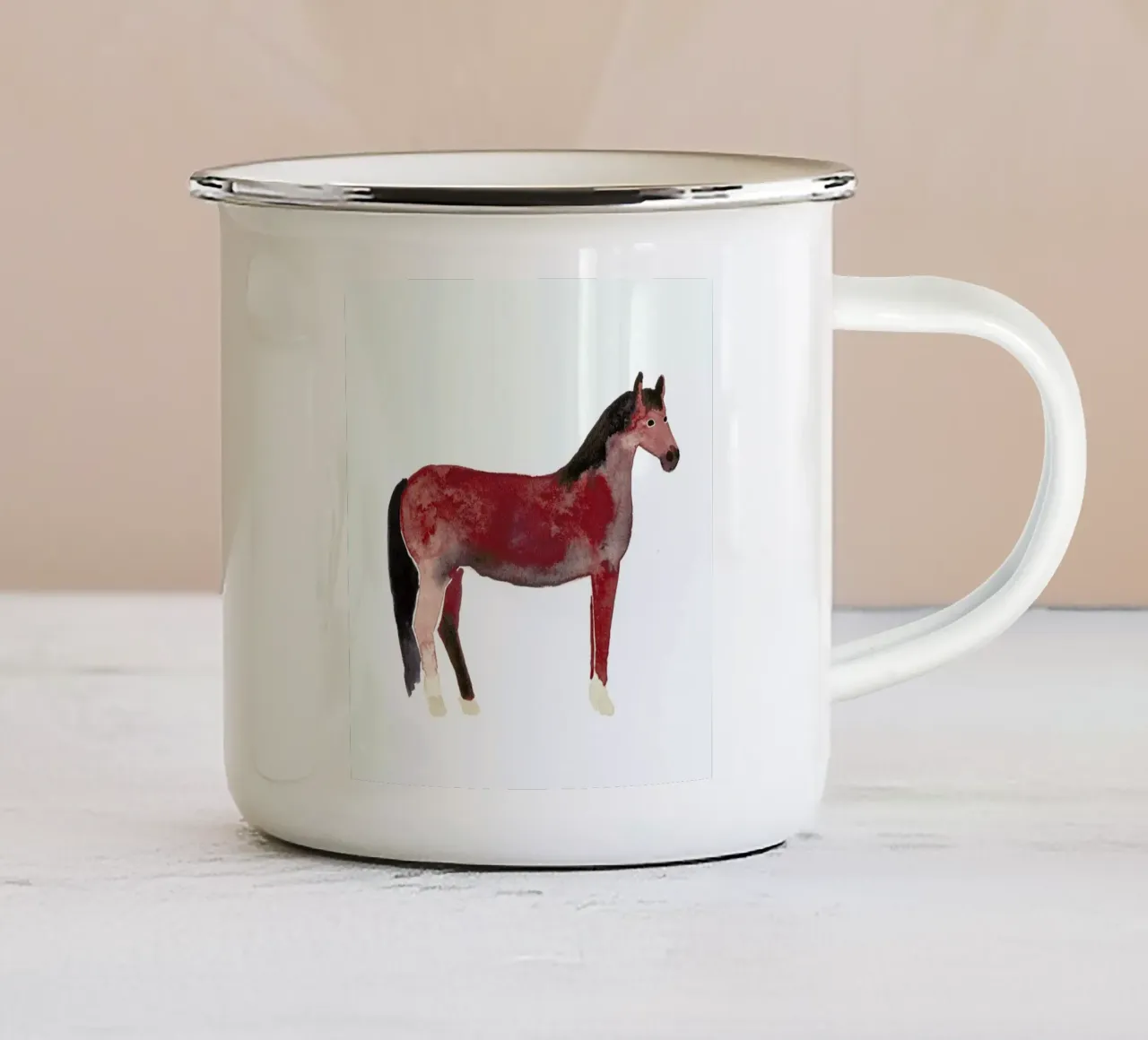 Horse tazza in smalto da Farina Kuklinski