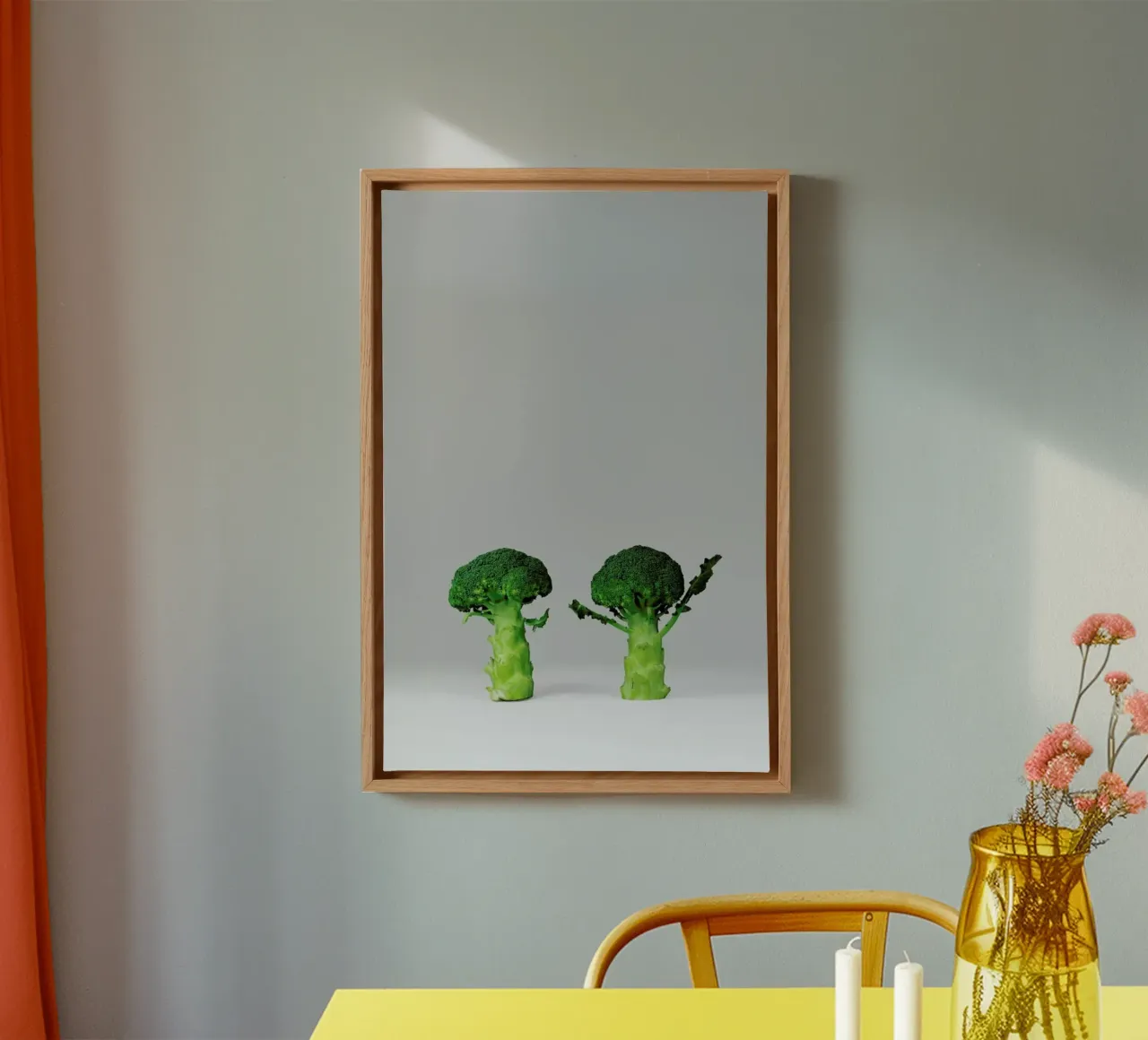 Arguing Broccolis tela con Cornice a cassetta da Lemon-apes