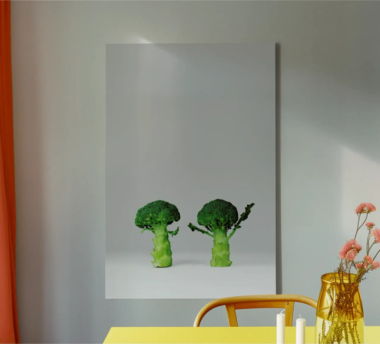 Arguing Broccolis tela con Cornice a cassetta da Lemon-apes