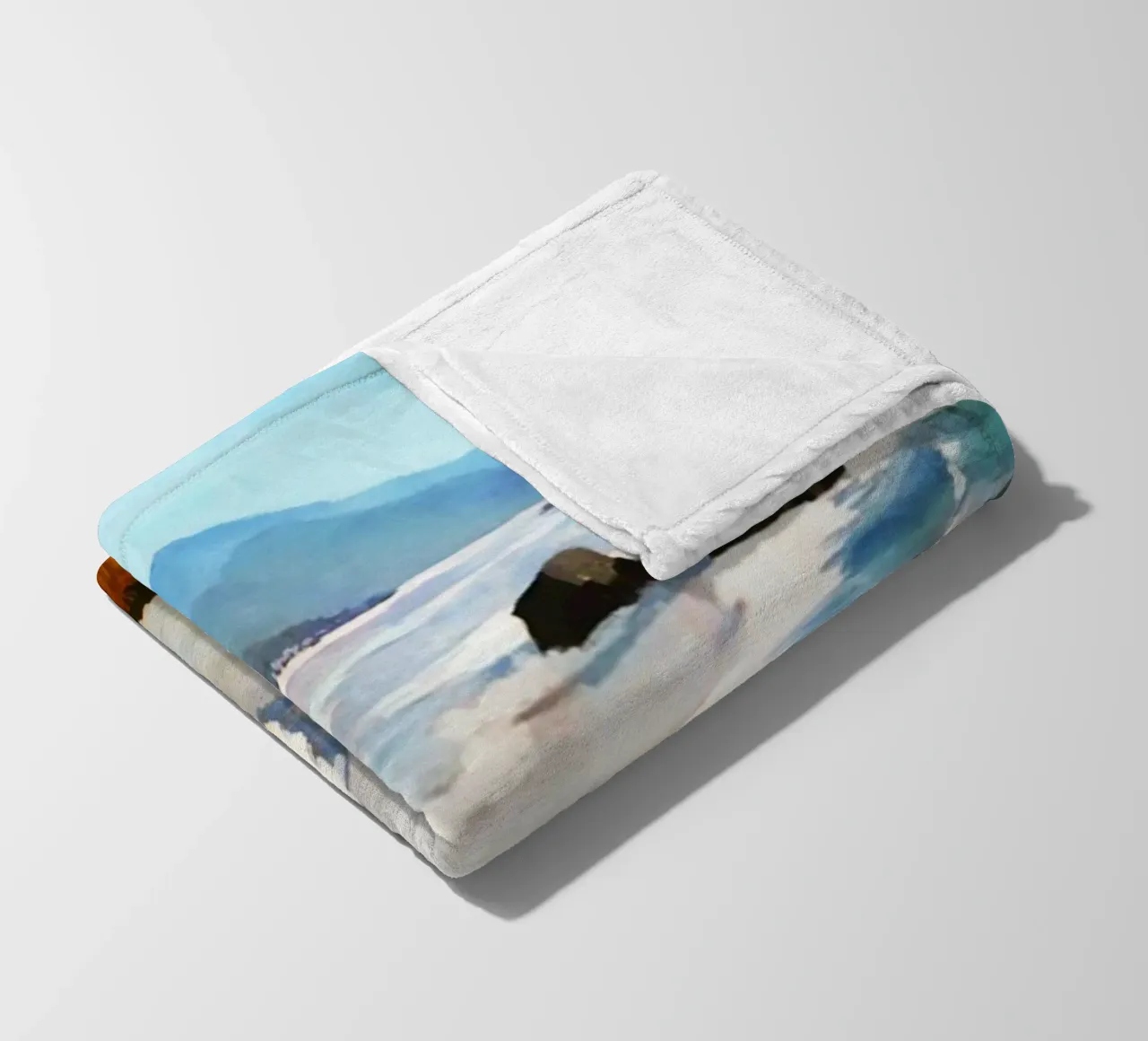 Acquerello corallo spiaggia coperta in pile da kaiyaraiya
