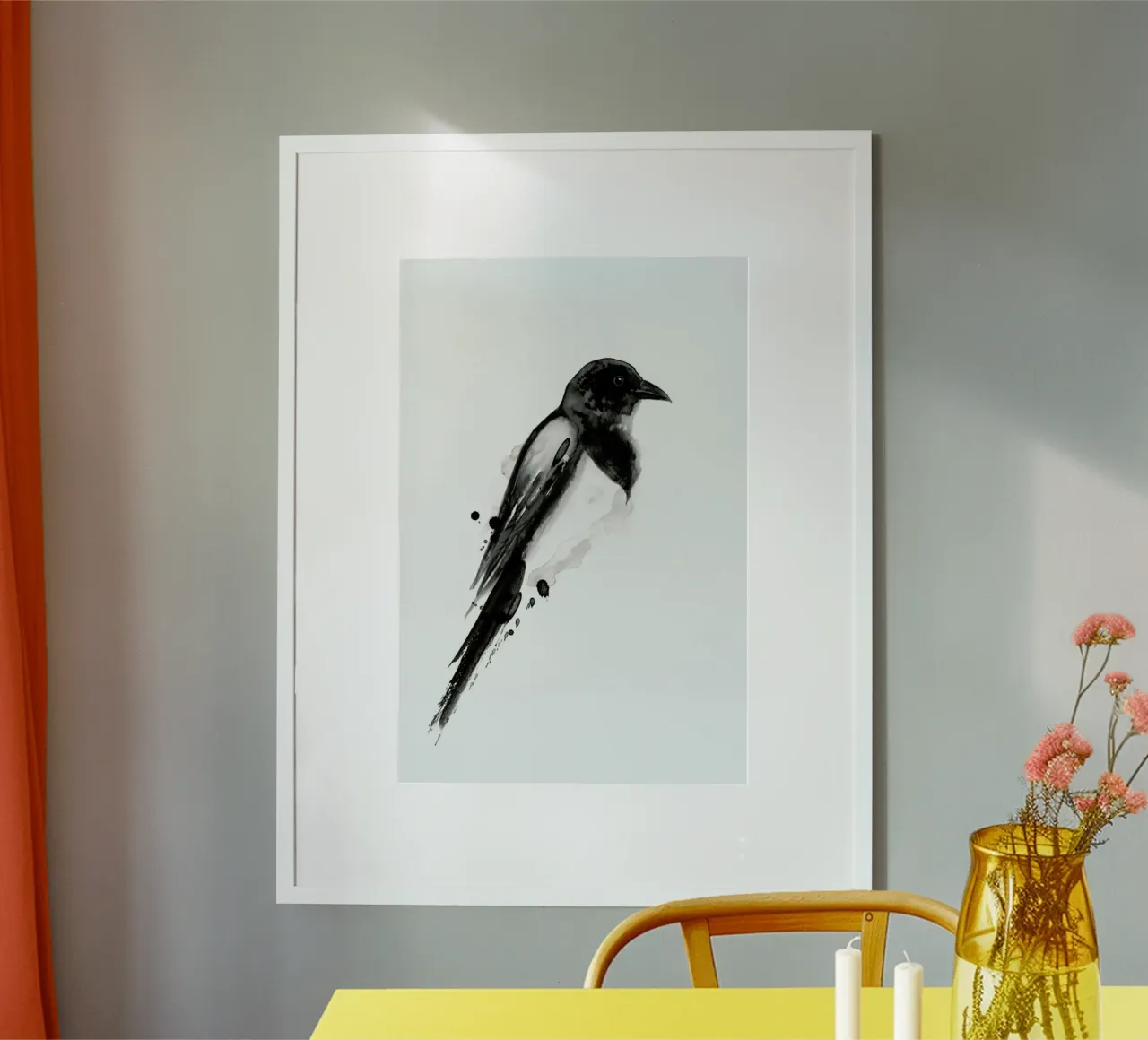 Birdy No. 4 poster con telaio in legno da typealive