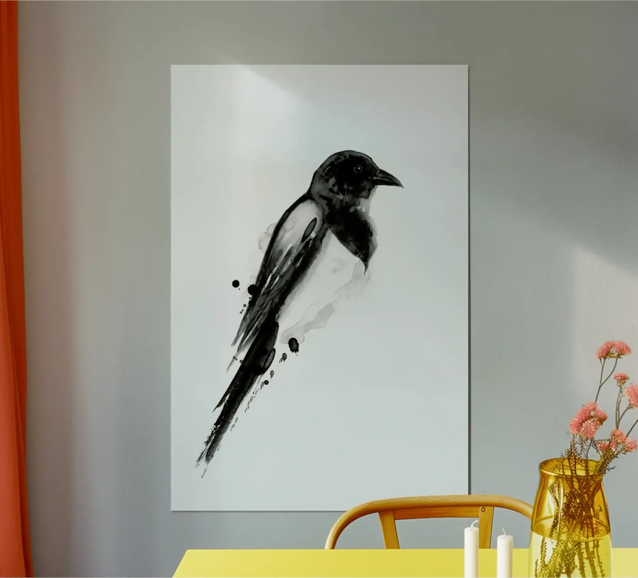 Birdy No. 4 poster con telaio in legno da typealive