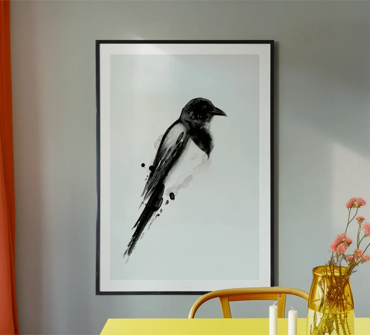 Birdy No. 4 poster con telaio in legno da typealive