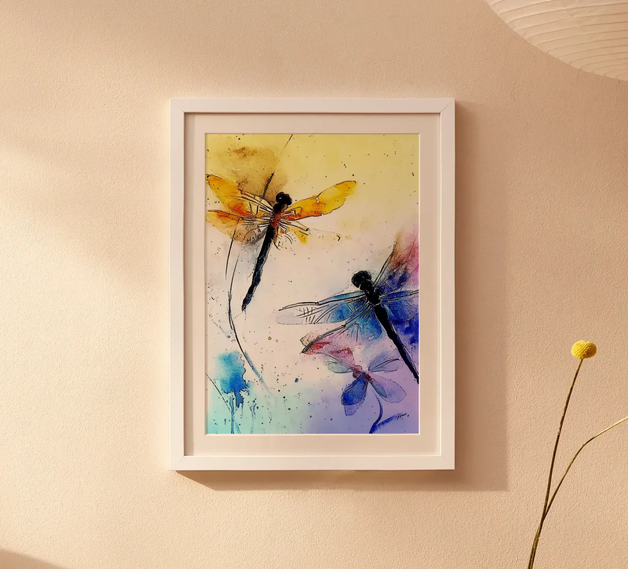 Libellula acquerellata poster da kaiyaraiya