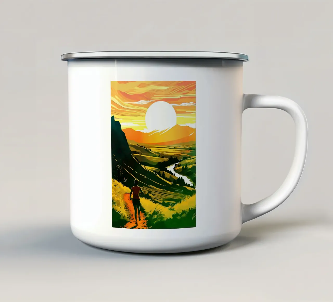 Eseguire l'acquerello all'aperto tazza in smalto da kaiyaraiya