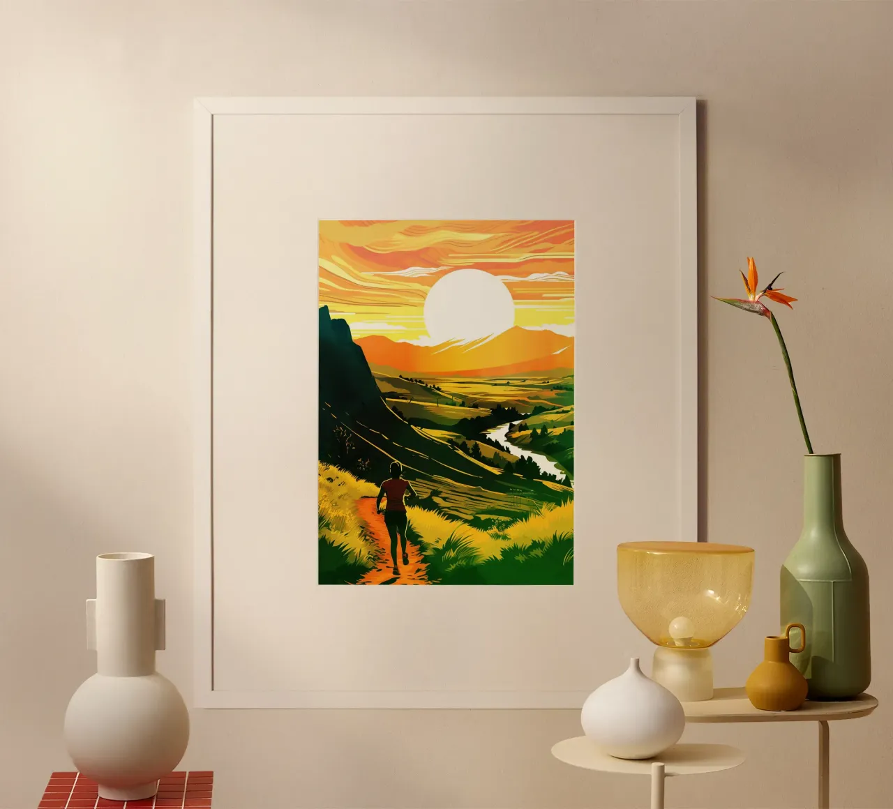 Eseguire l'acquerello all'aperto poster da kaiyaraiya