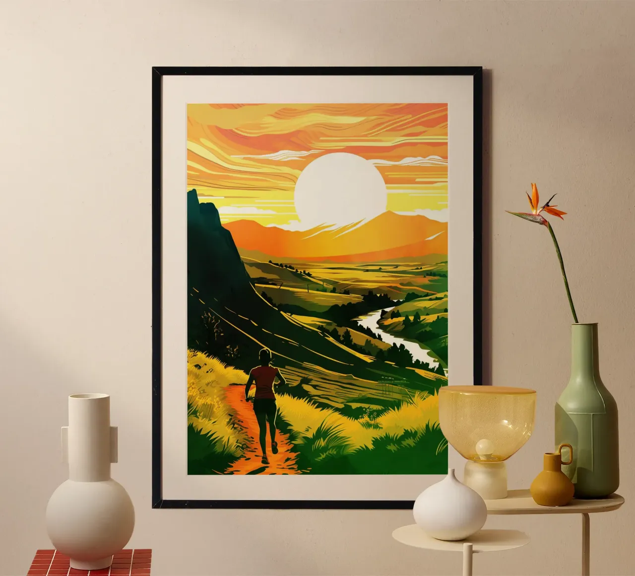 Eseguire l'acquerello all'aperto poster da kaiyaraiya