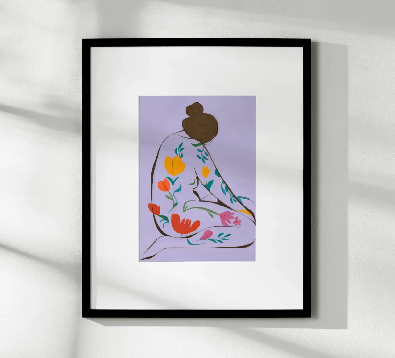 Coperta floreale Serenity poster con telaio in legno da Emery Kate
