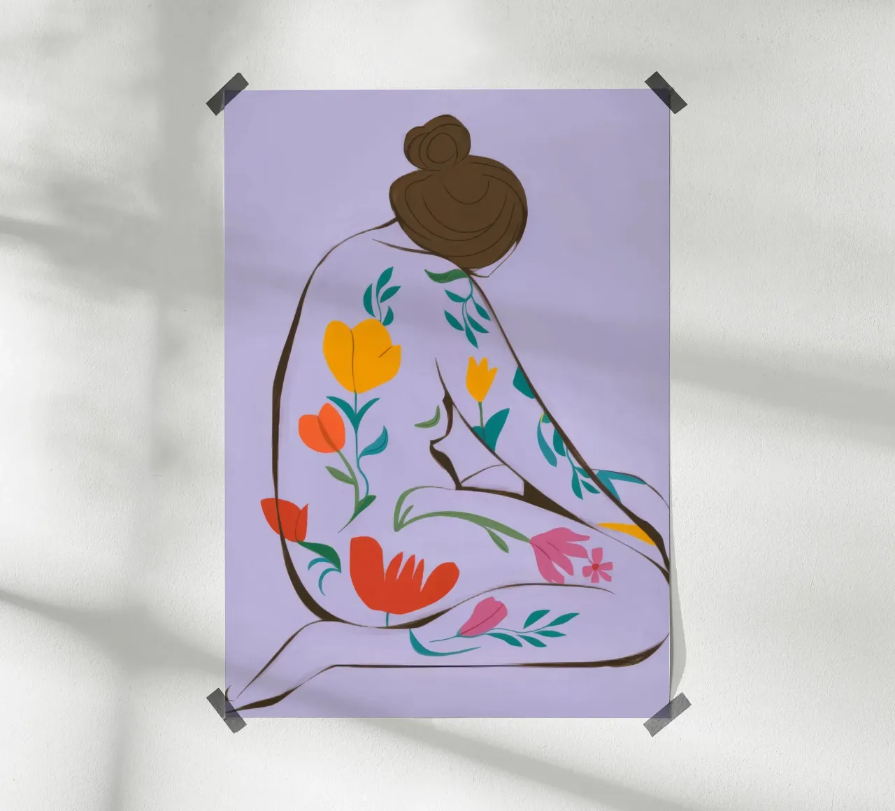 Coperta floreale Serenity poster con telaio in legno da Emery Kate