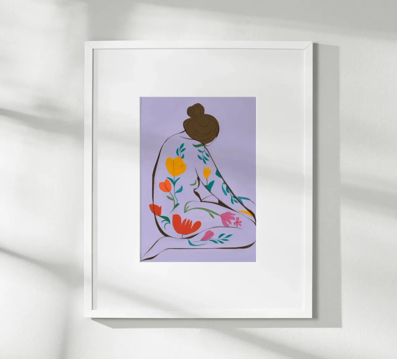 Coperta floreale Serenity poster con telaio in legno da Emery Kate