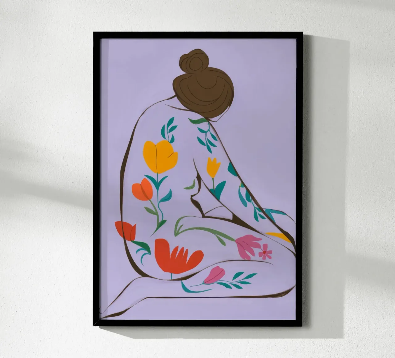Coperta floreale Serenity poster con telaio in legno da Emery Kate