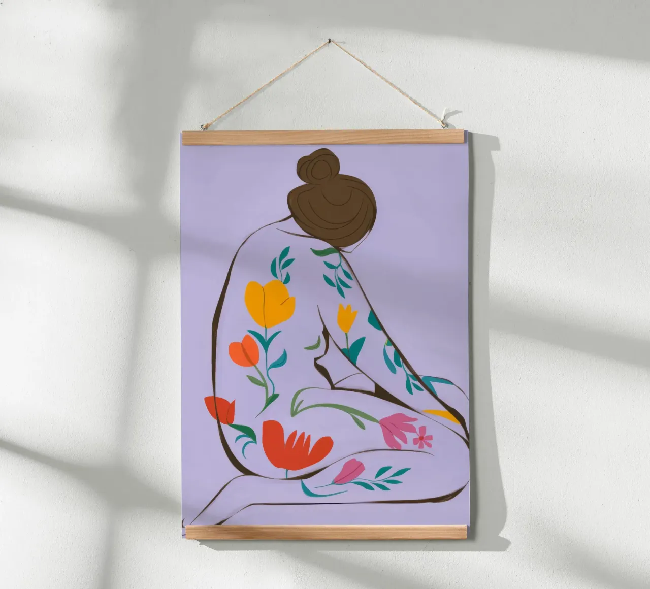 Coperta floreale Serenity poster con telaio in legno da Emery Kate