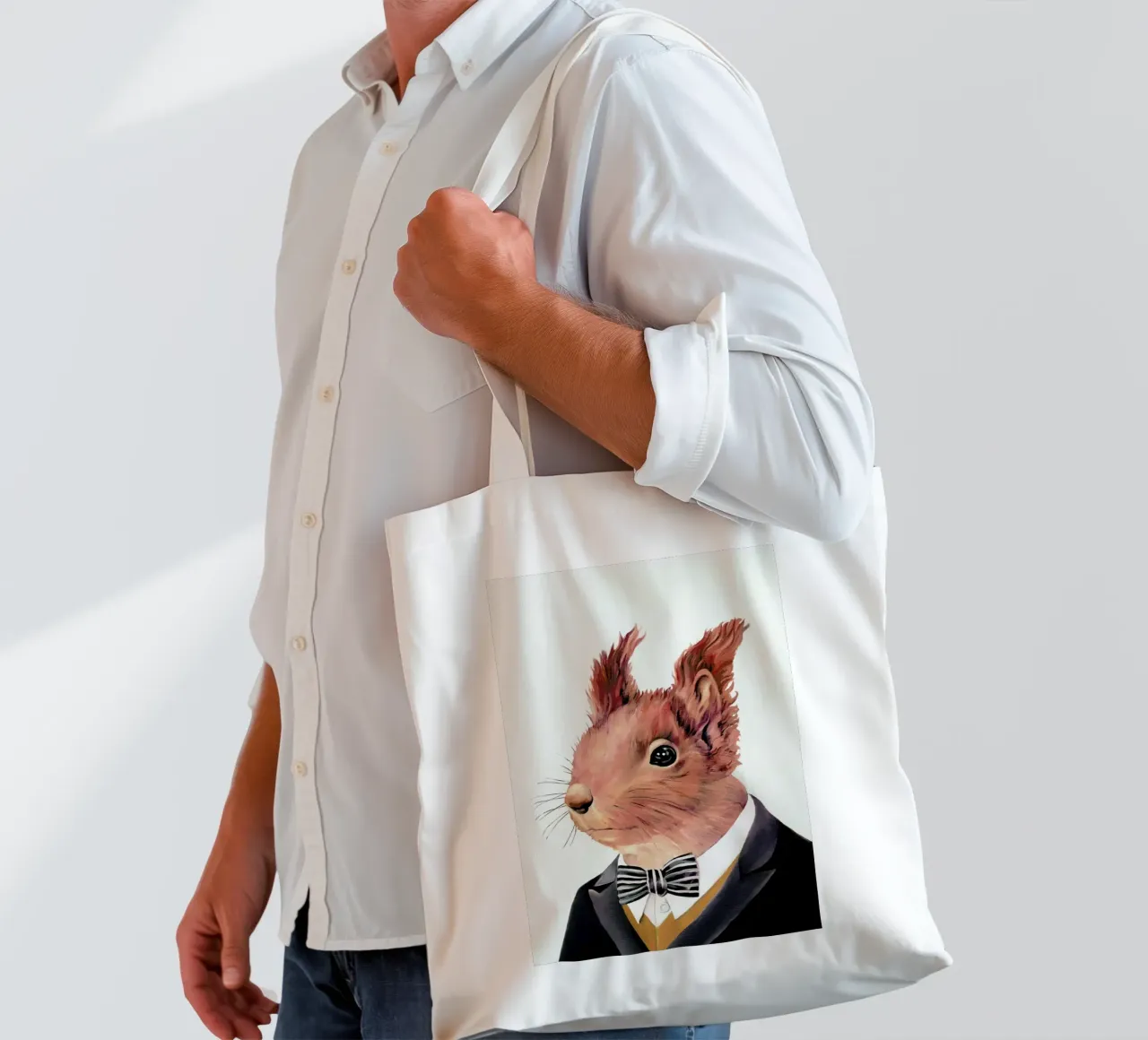 Red Squirrel borsa in juta da Animal Crew