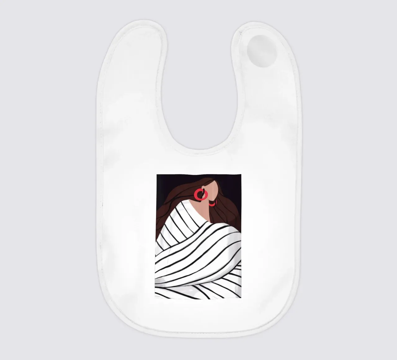 Striped Embrace Warmth baby bib by Emery Kate