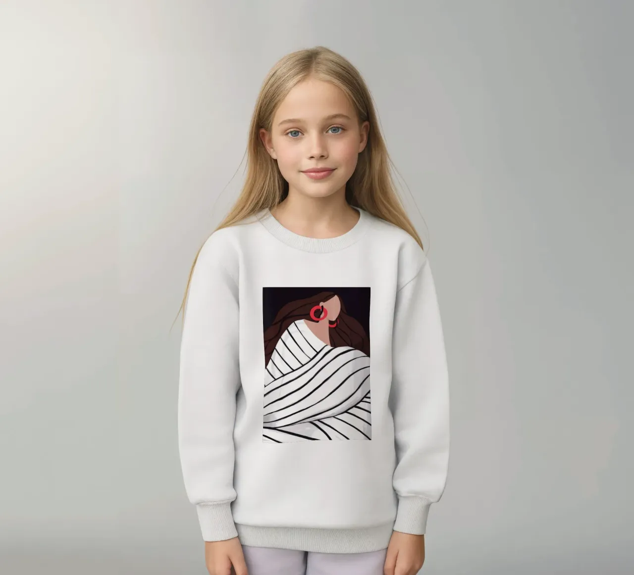 Striped Embrace Warmth kids sweatshirt by Emery Kate
