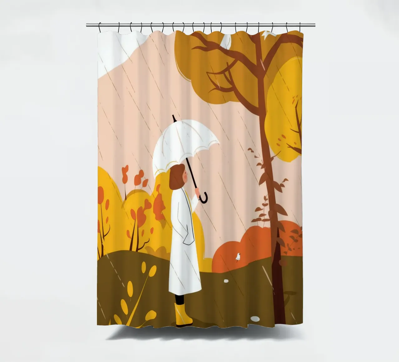 Autumn Rain Walk shower curtain by Emery Kate
