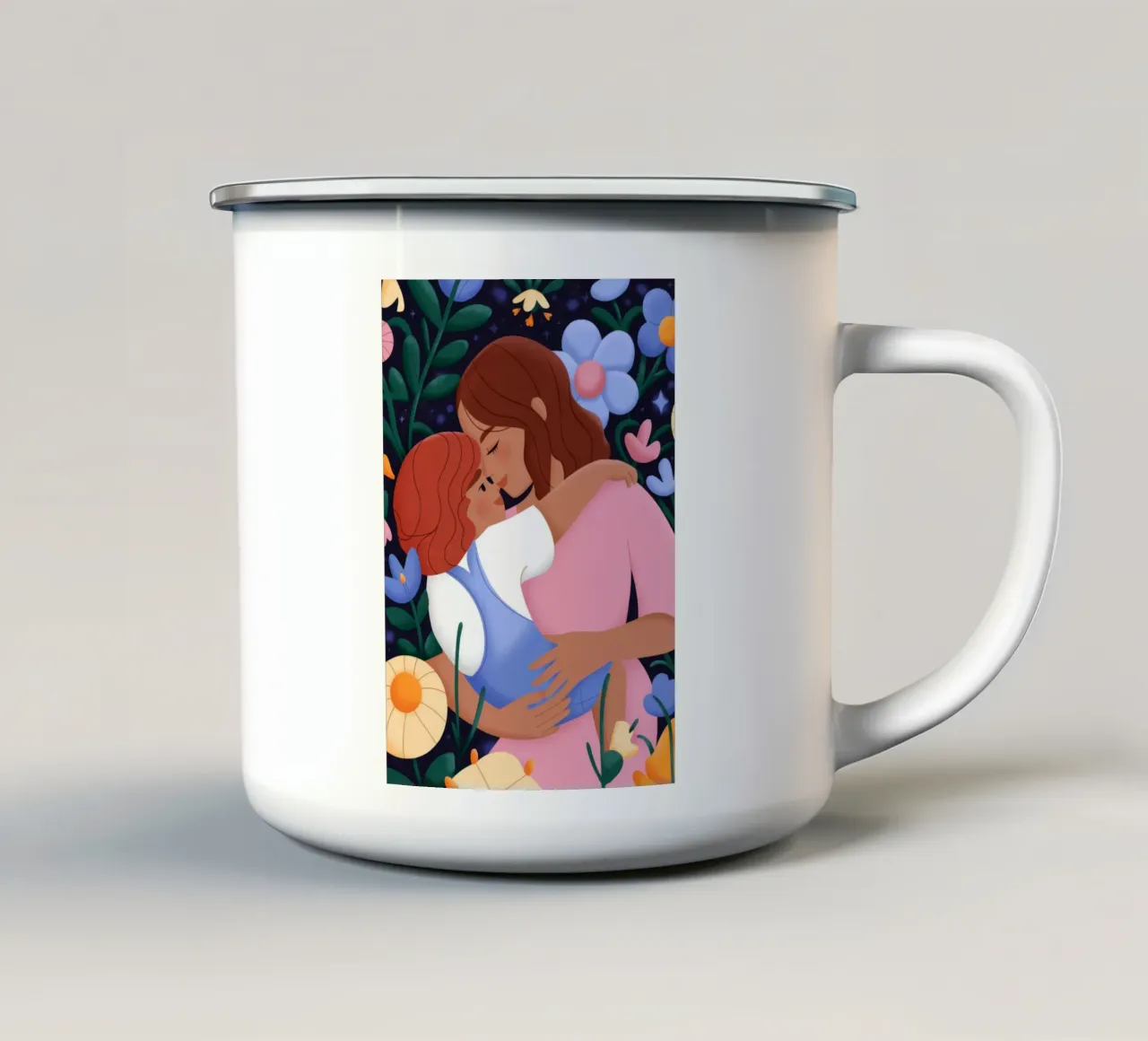 Abbraccio floreale dell'amore tazza in smalto da Emery Kate