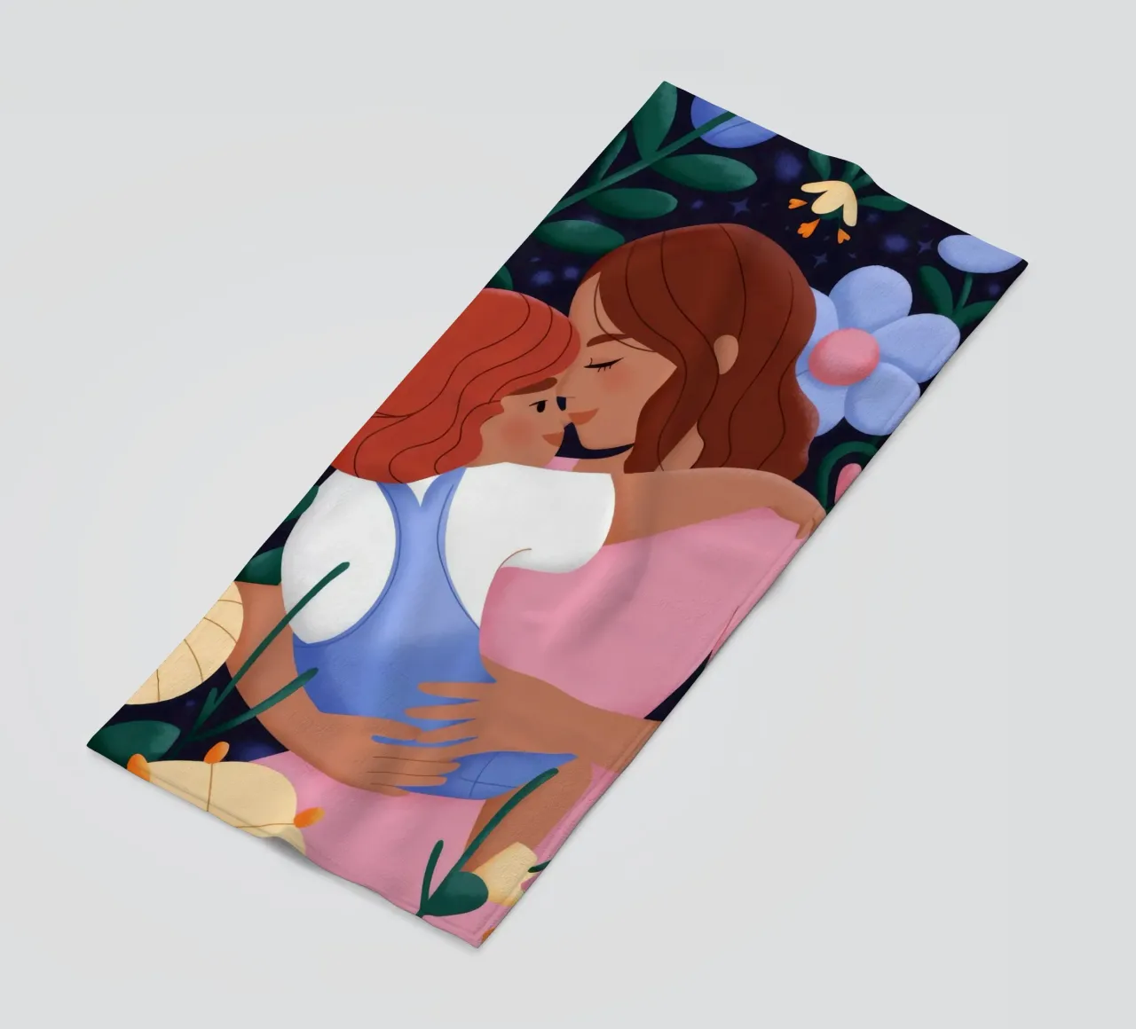 Abbraccio floreale dell'amore telo mare da Emery Kate