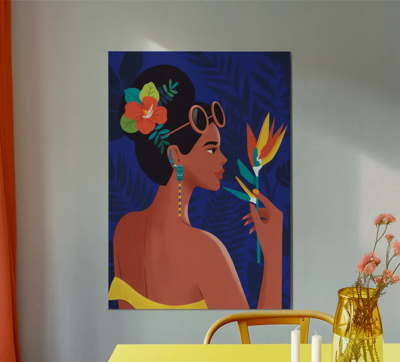 Bellezza dei fiori tropicali poster con telaio in plastica da Emery Kate
