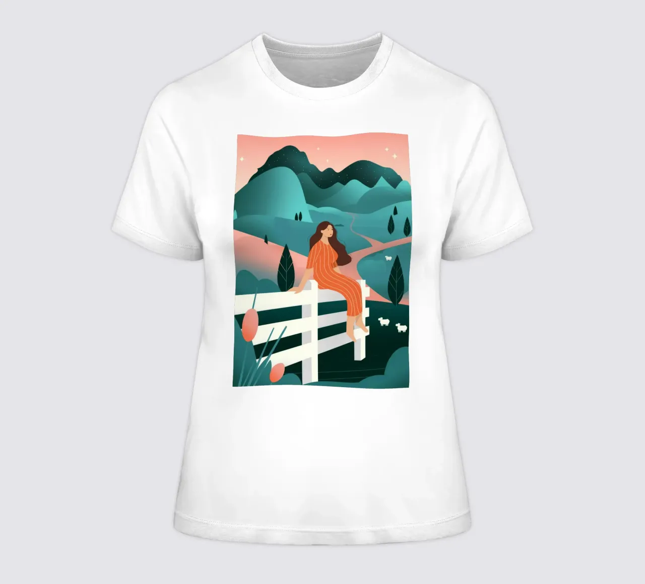 Recinto panoramico Rest t-shirt da donna da Emery Kate