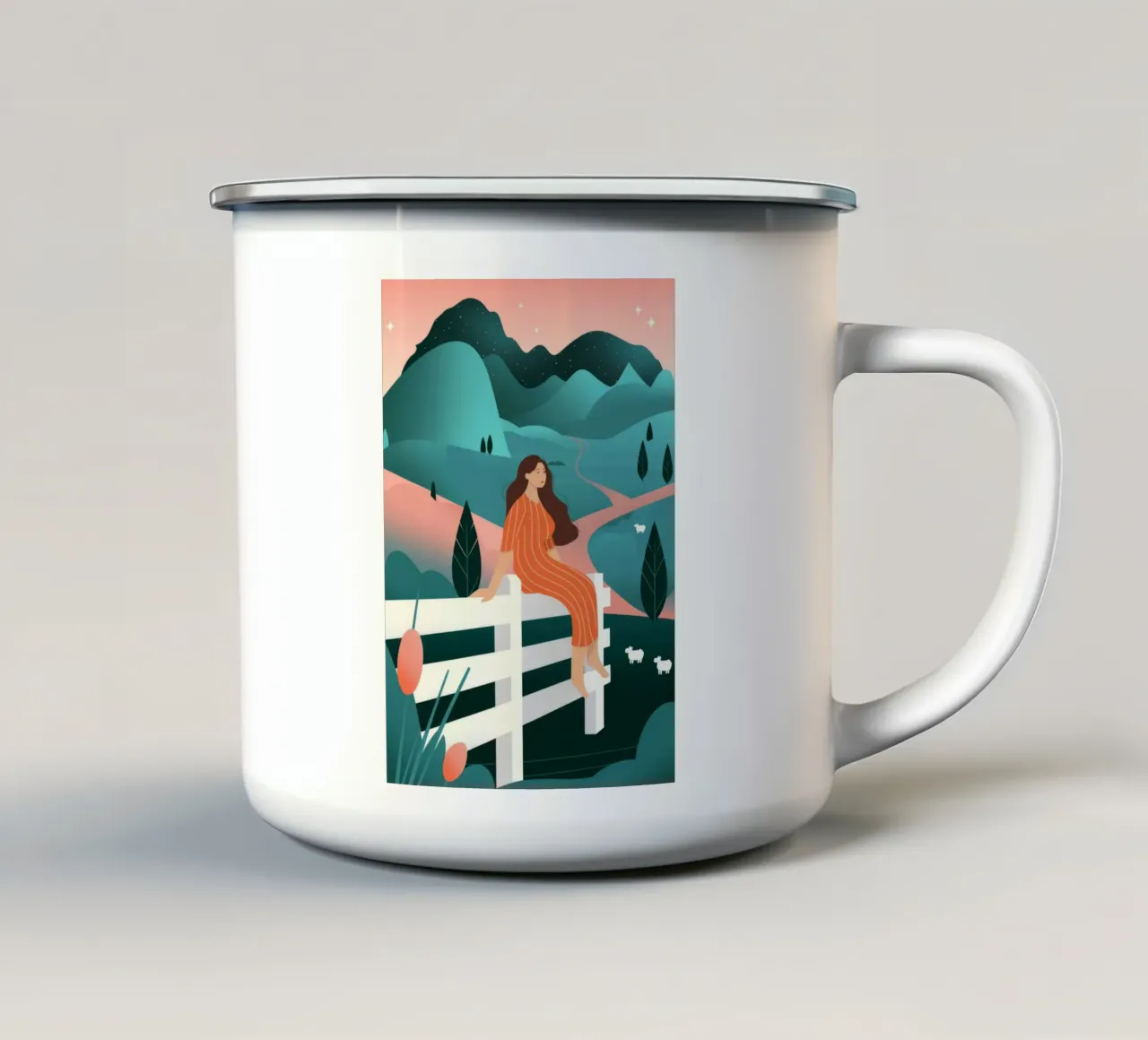 Recinto panoramico Rest tazza in smalto da Emery Kate