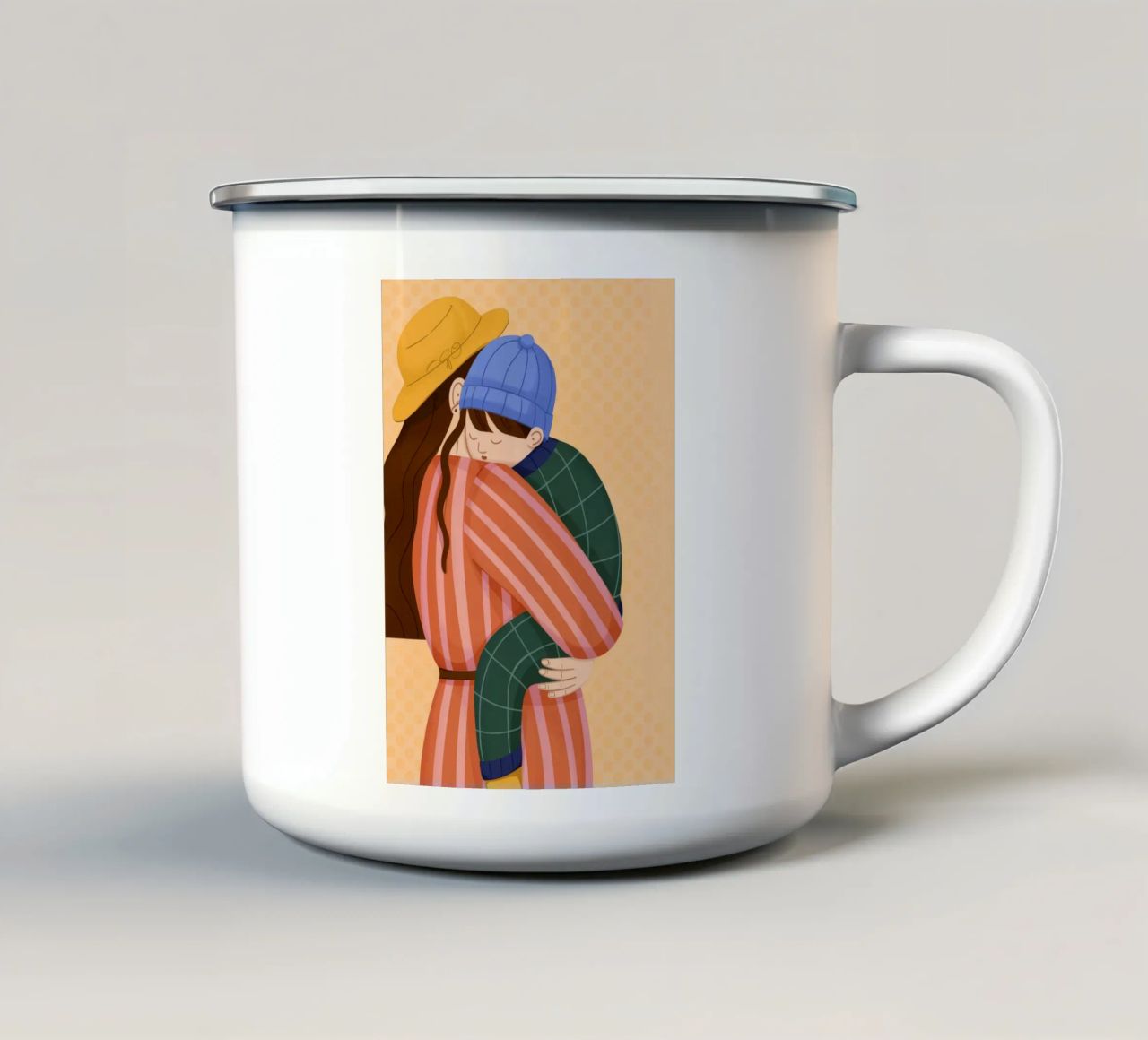 Un caldo abbraccio d'amore tazza in smalto da Emery Kate