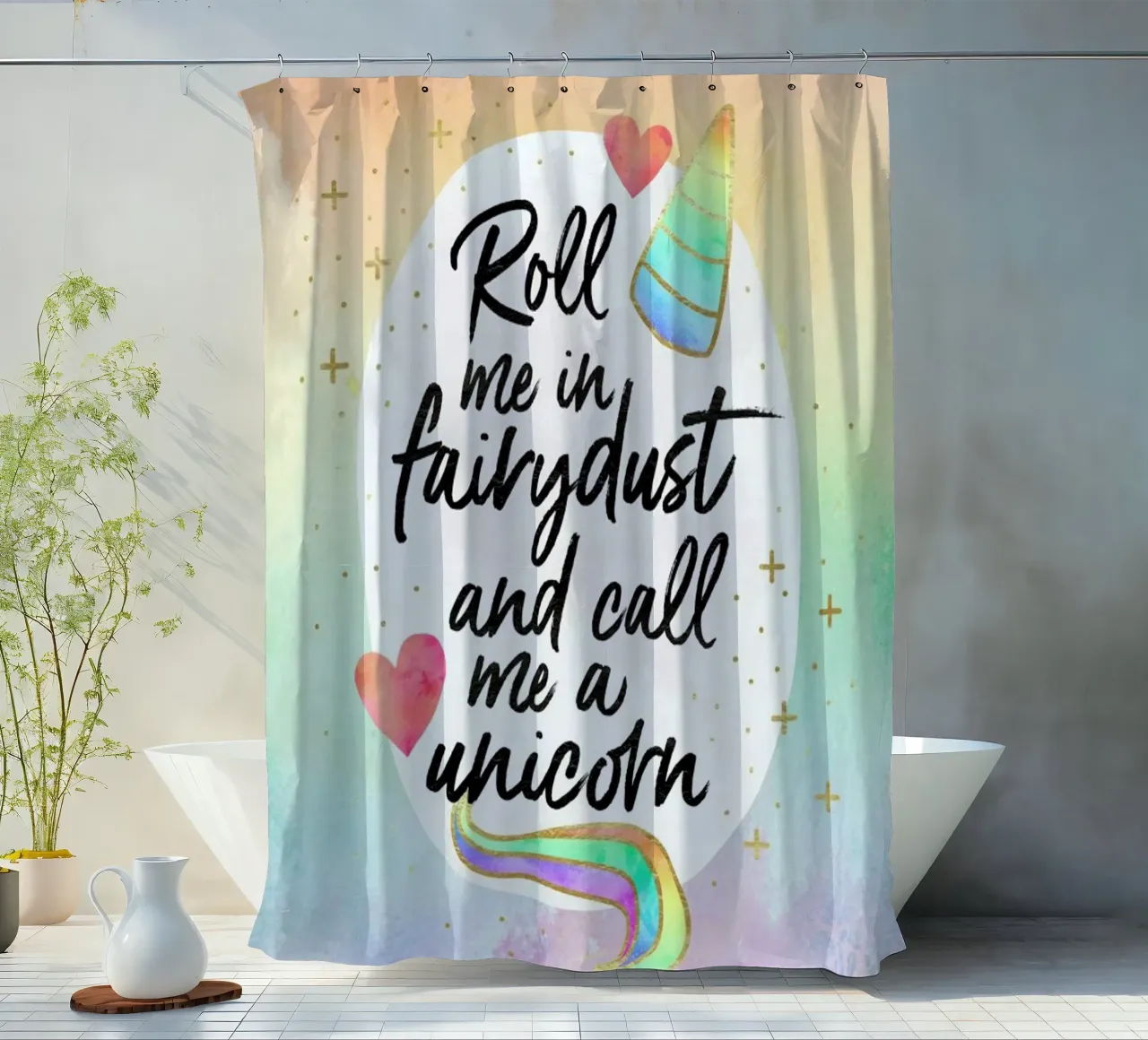 Roll Me in Fairydust cortina de baño de Elisabeth Fredriksson