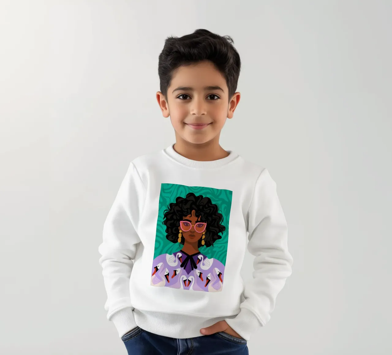 Stile dei capelli ricci felpa bambino da Emery Kate