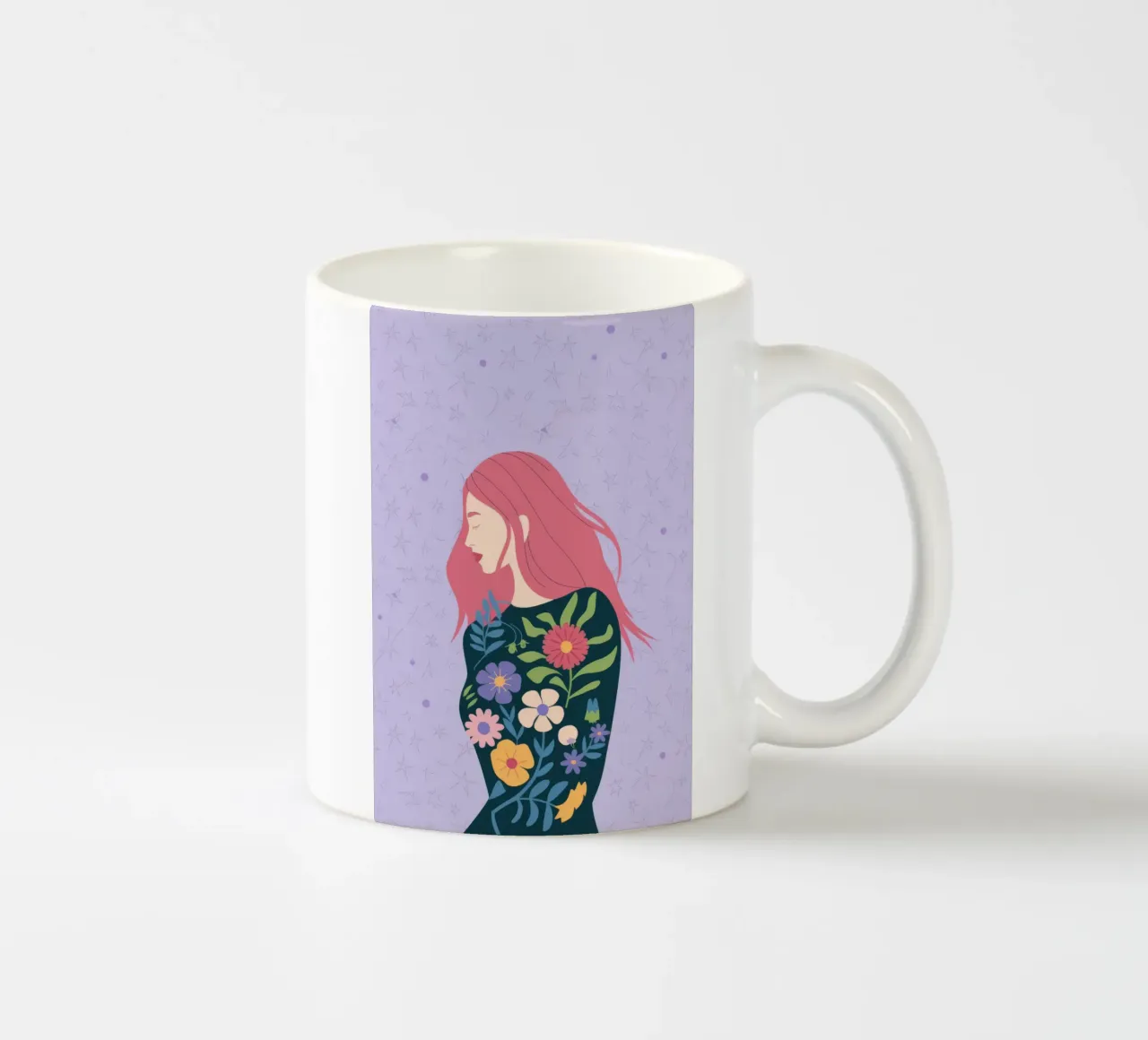 Passeggiata floreale in rosa tazza in ceramica da Emery Kate
