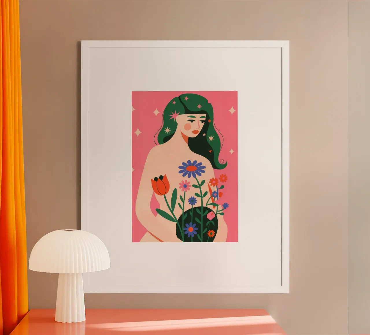 L'abbraccio della natura poster con telaio in alluminio da Emery Kate
