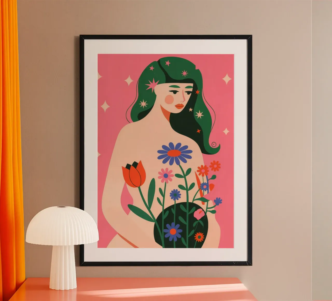 L'abbraccio della natura poster con telaio in alluminio da Emery Kate