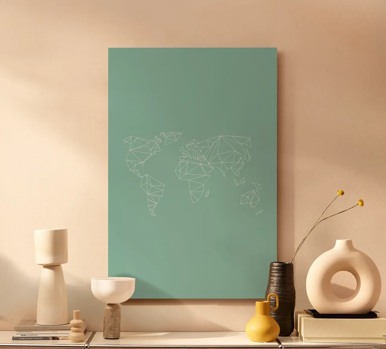 Geometrical World Green 2 alluminio dibond da Studio Nahili