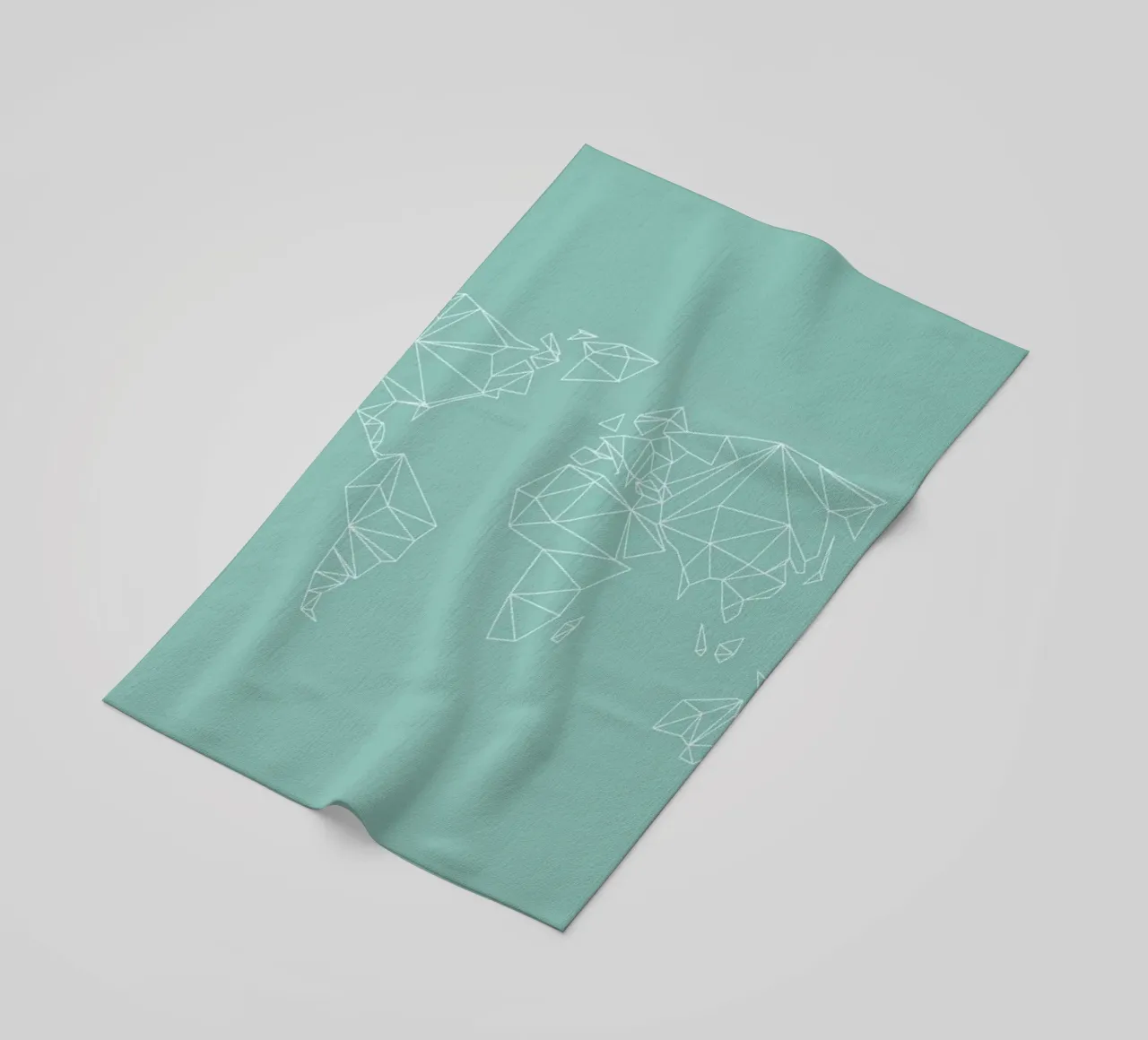 Geometrical World Green 2 telo mare da Studio Nahili