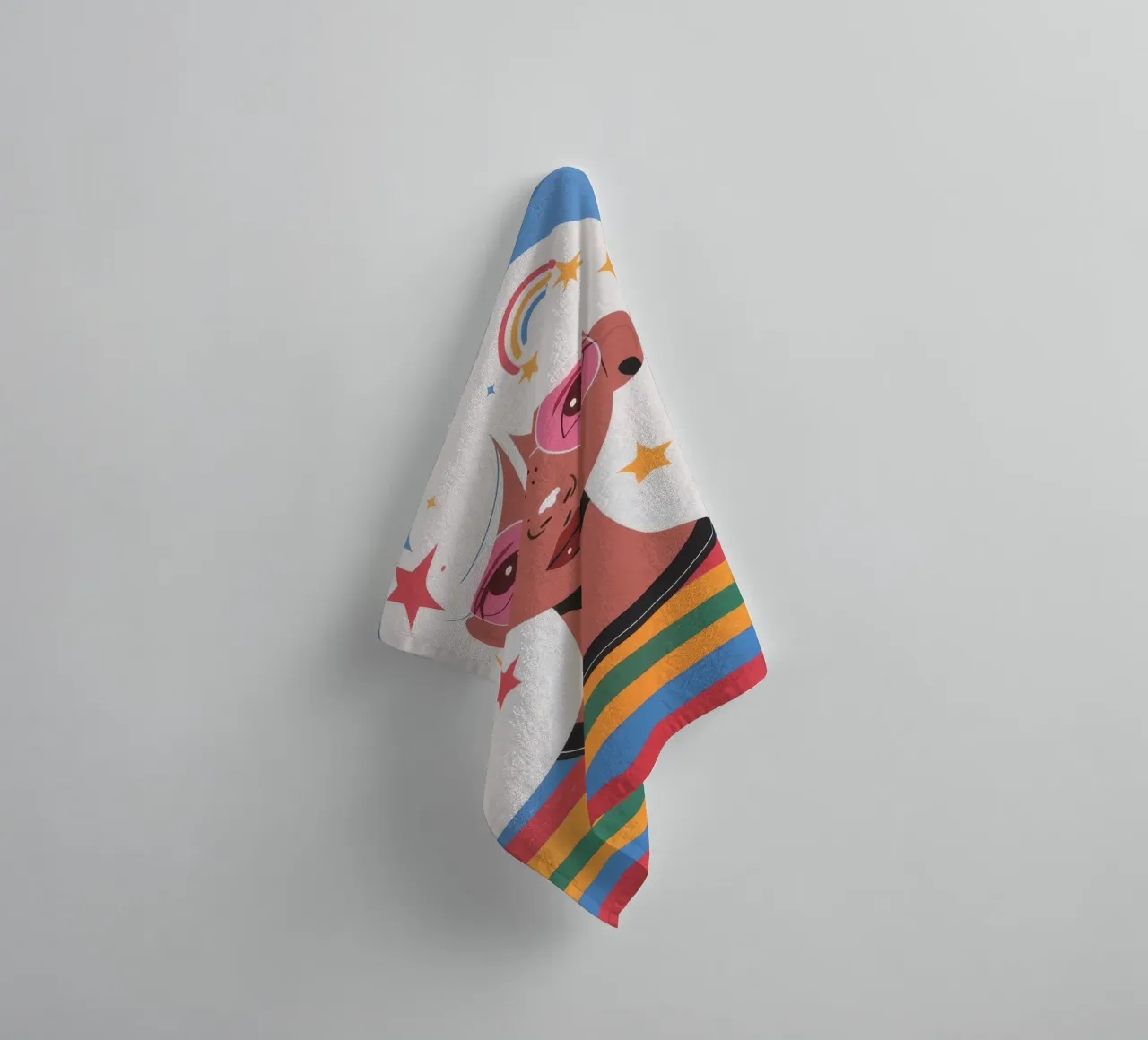 Notte stellata e arcobaleno asciugamano da bagno da Emery Kate