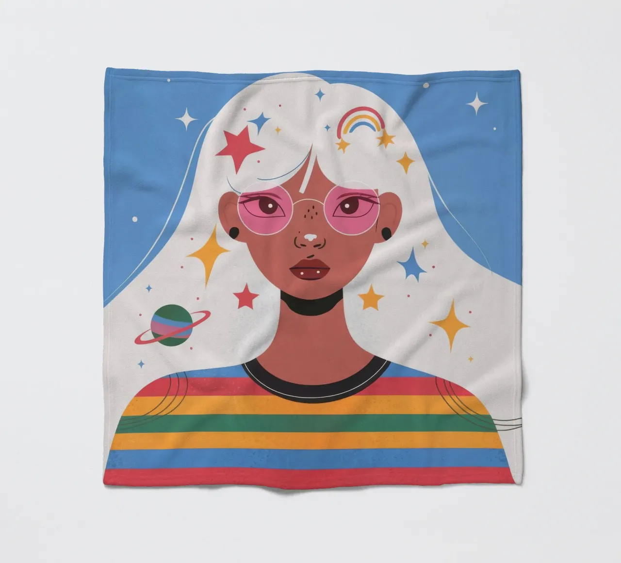 Notte stellata e arcobaleno coperta in pile da Emery Kate