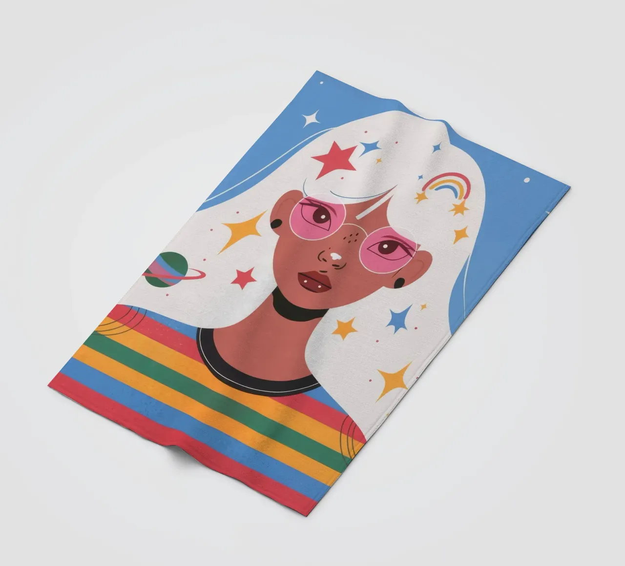 Notte stellata e arcobaleno coperta in pile da Emery Kate