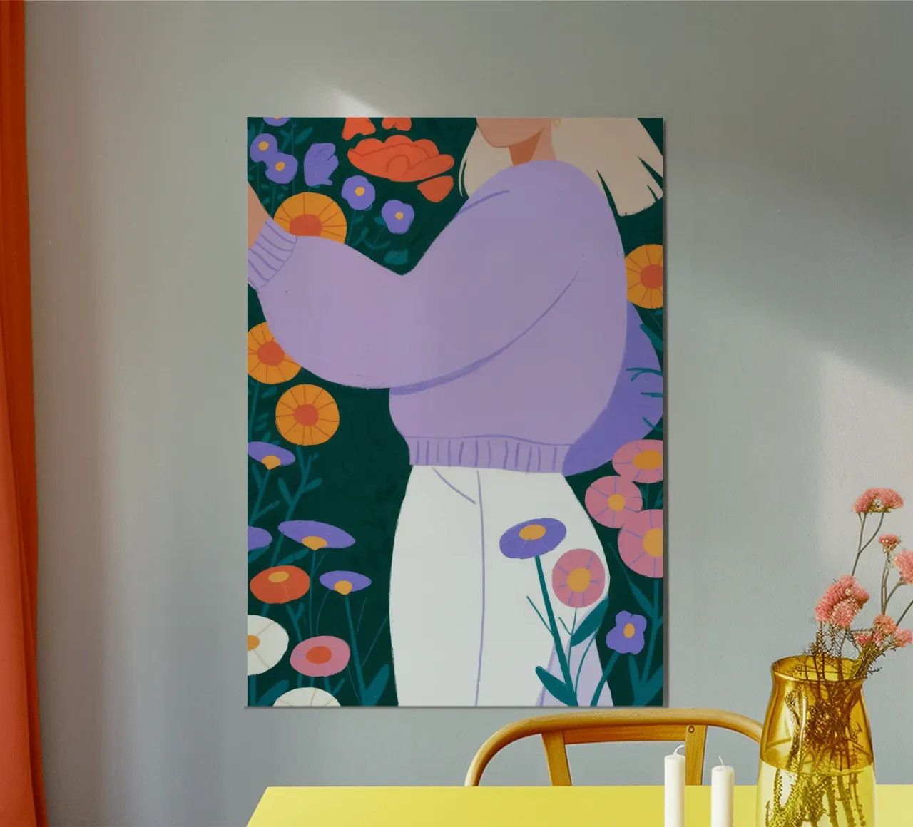 Serenità floreale poster con telaio in legno da Emery Kate