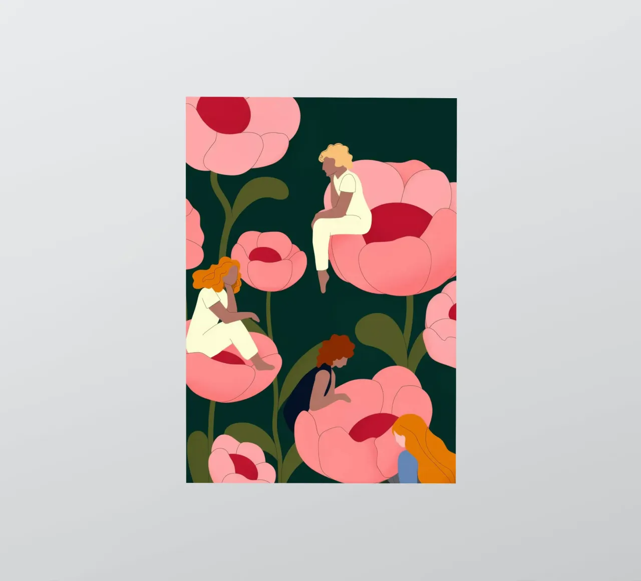 Mohngarten-Szene Sticker von Emery Kate