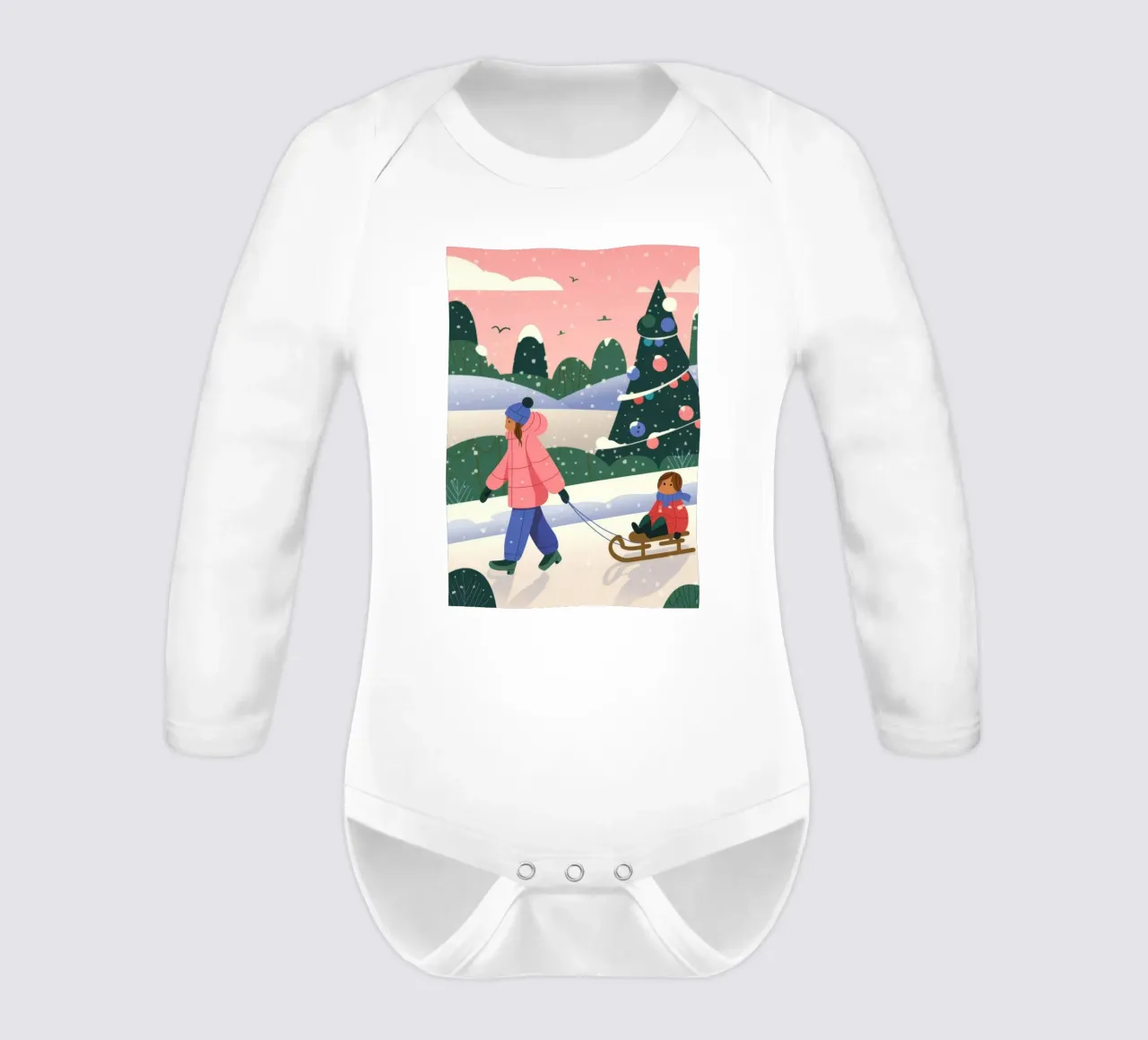 Winter Fun Day Langarm Babybody von Emery Kate