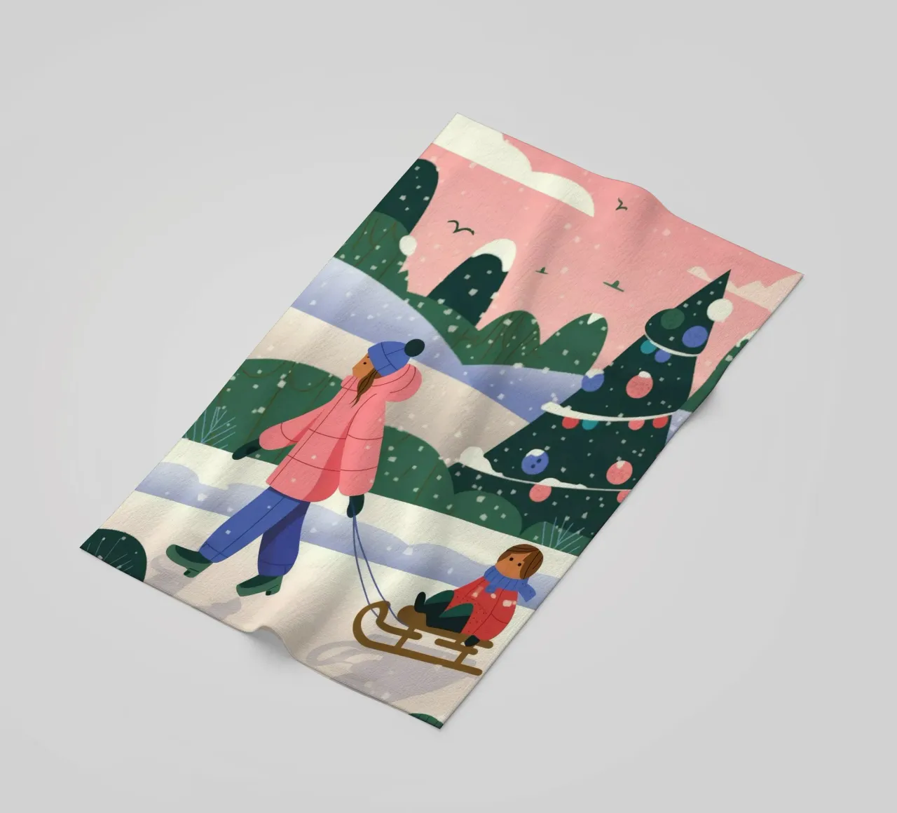 Winter Fun Day beach towel by Emery Kate