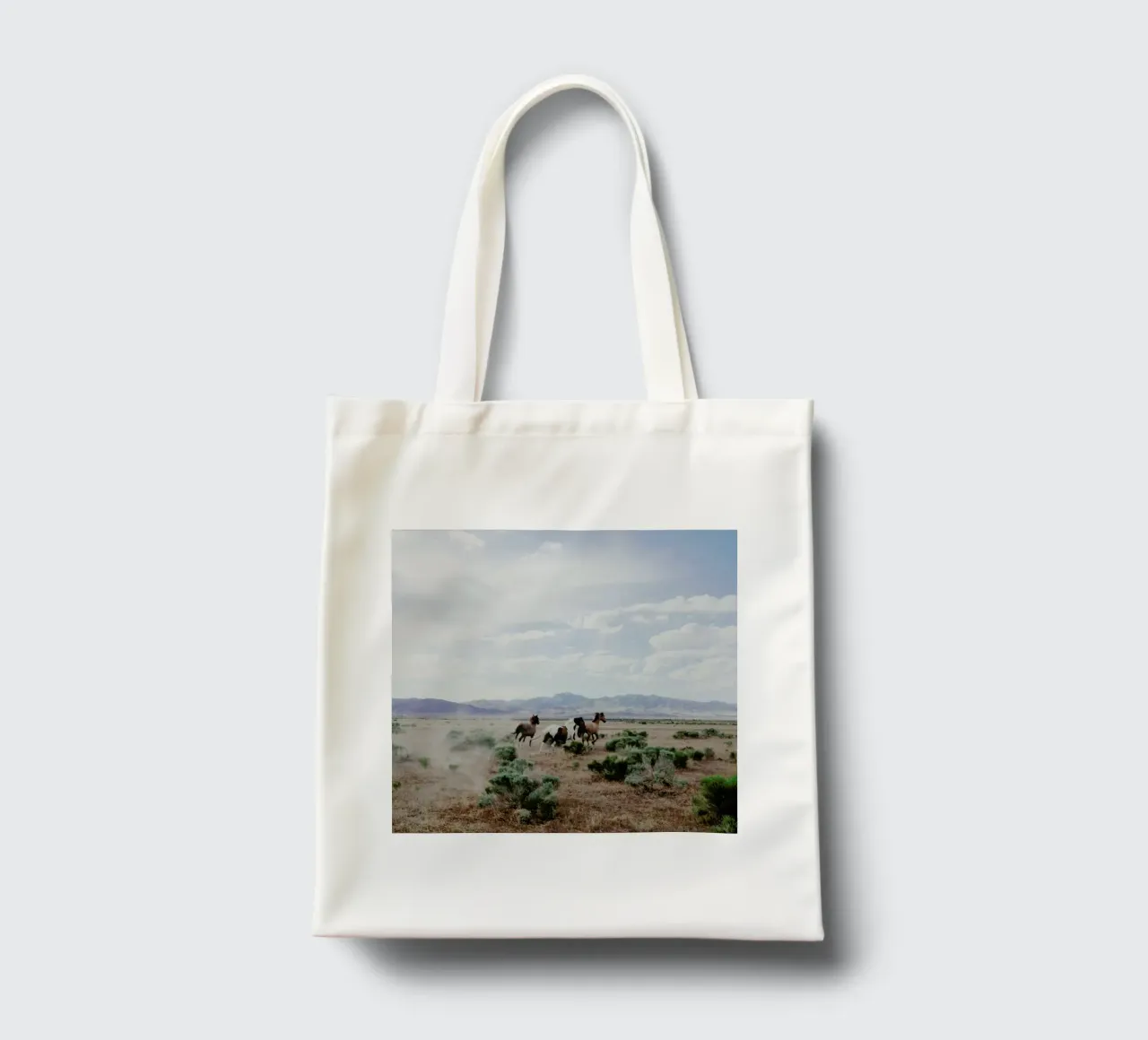Running Horses borsa in juta da Kevin Russ