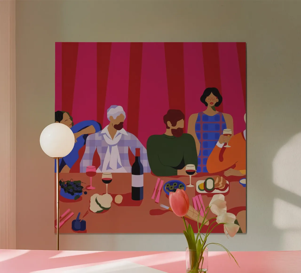 Riunione di festa poster con telaio in legno da Emery Kate