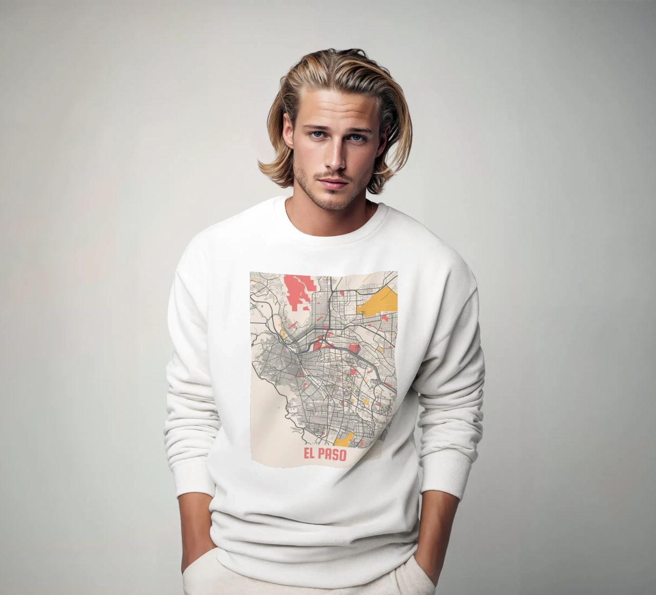 EL PASO Map Print sudadera de Travelstudio