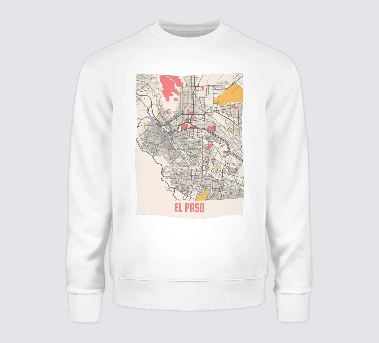 EL PASO Map Print sudadera de Travelstudio