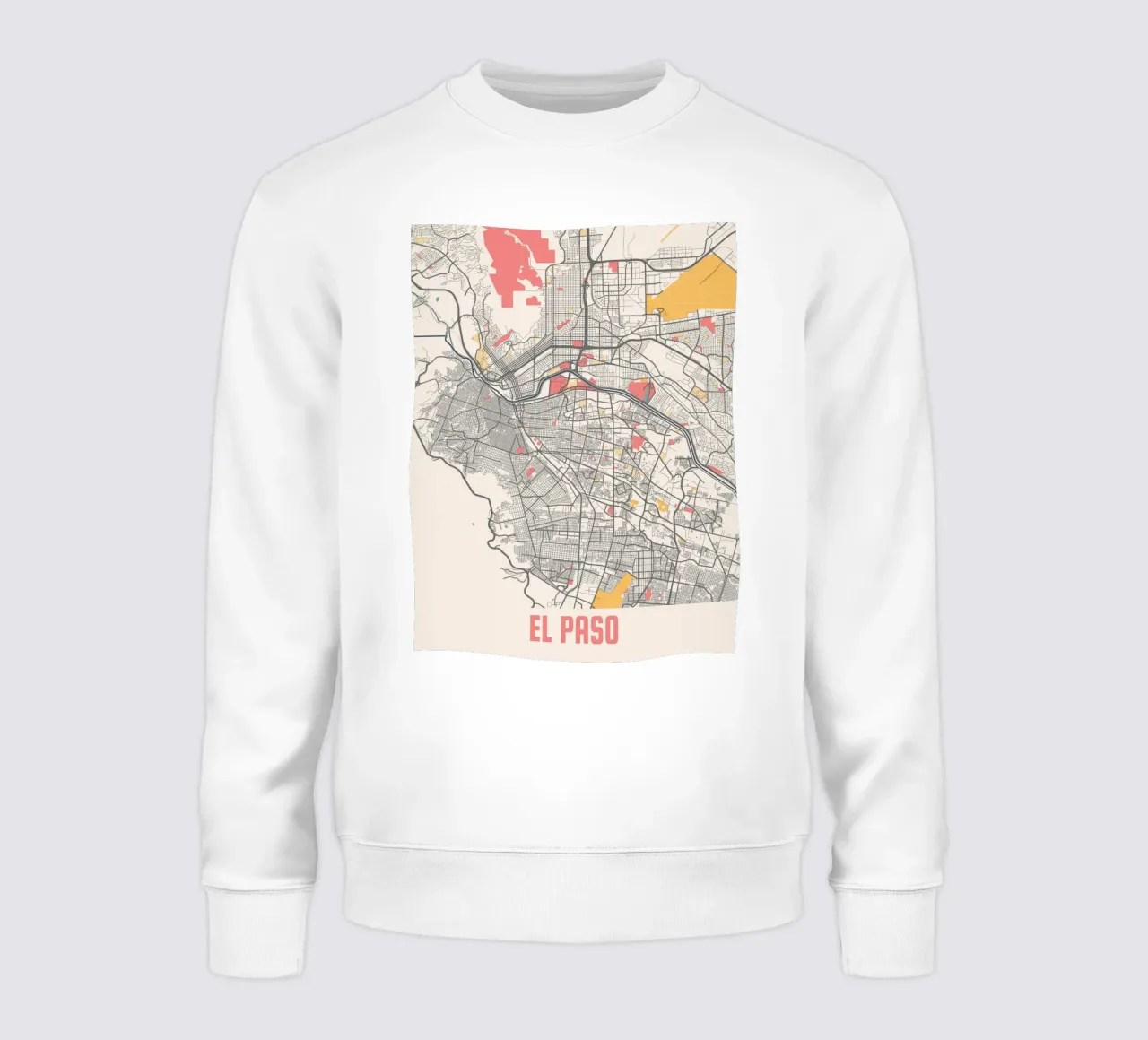 EL PASO Map Print Sweatshirt von Travelstudio