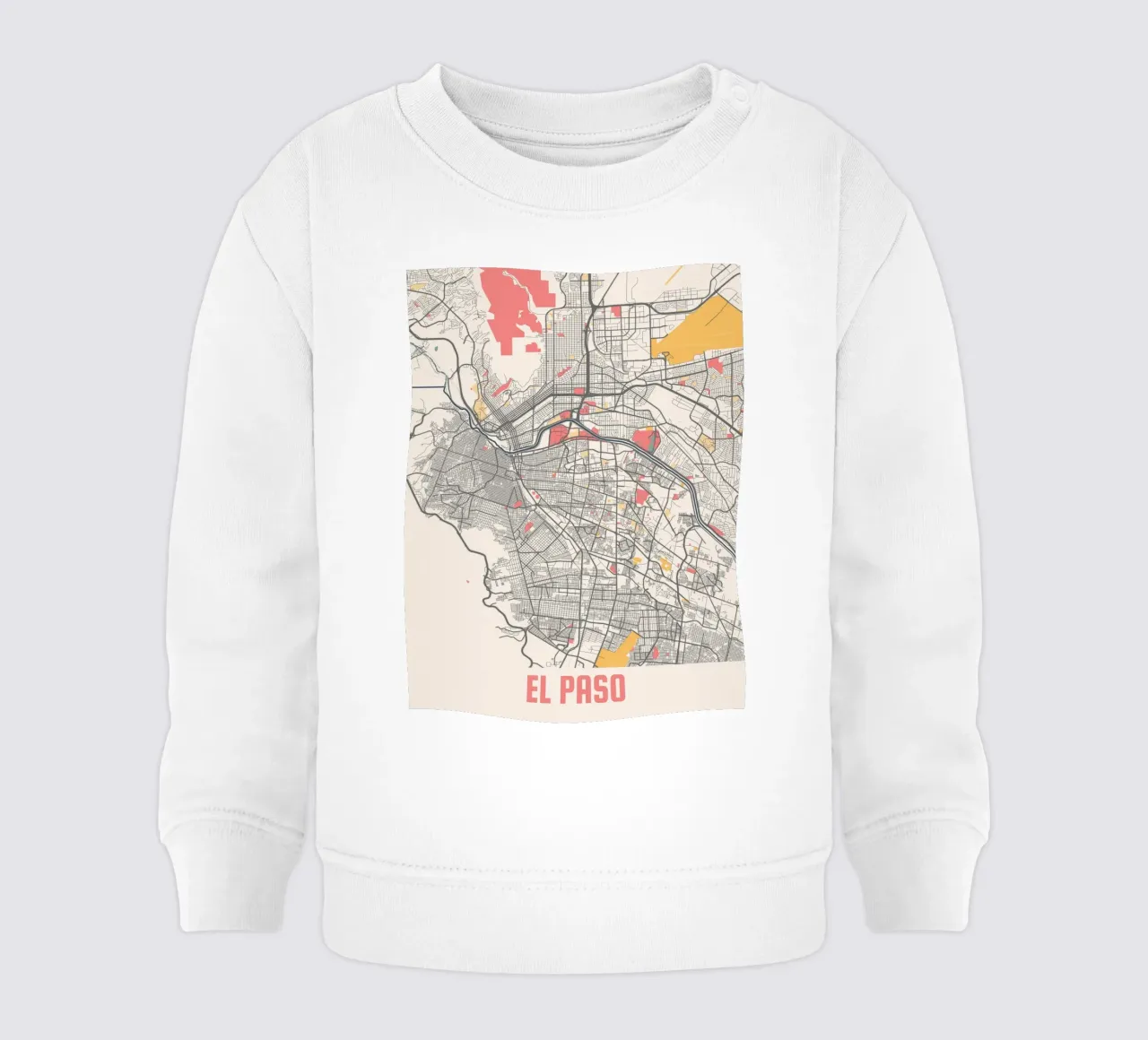 EL PASO Map Print Baby Sweatshirt von Travelstudio
