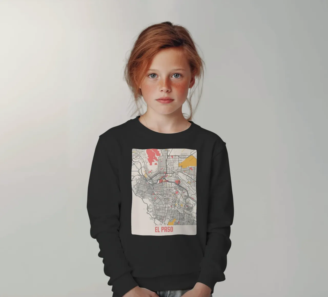 EL PASO Map Print felpa bambino da Travelstudio