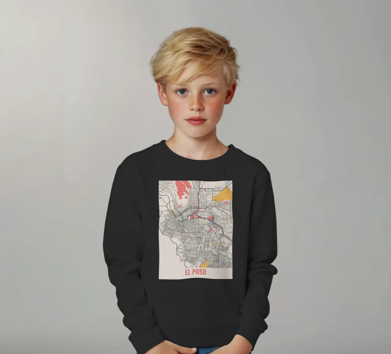 EL PASO Map Print felpa bambino da Travelstudio